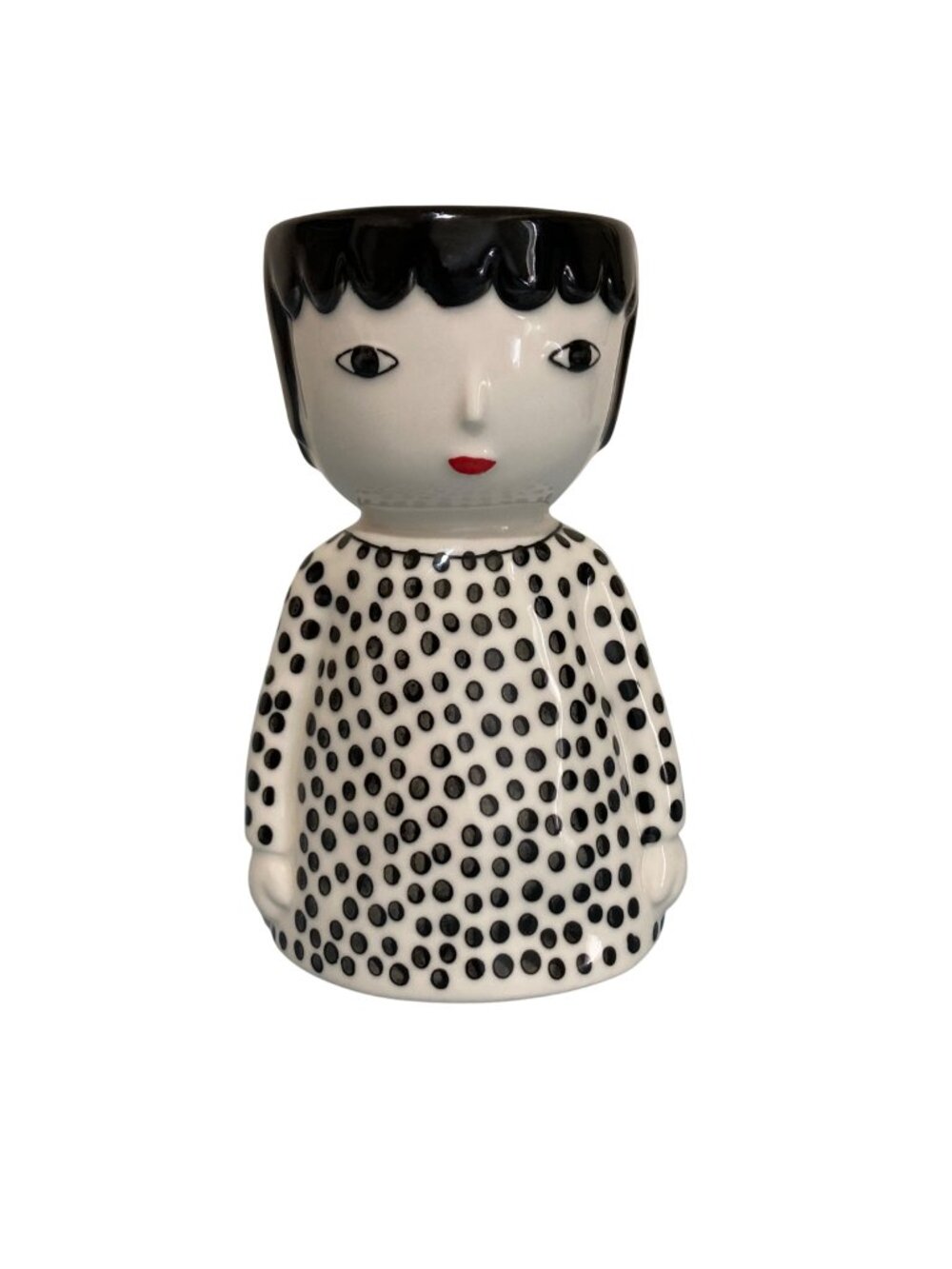 Anthropologie Kinska Black And White Face Pot Girl Planter